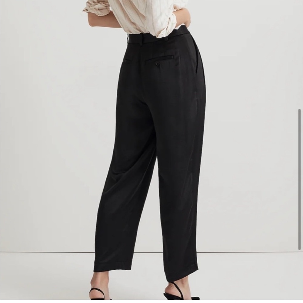 New Madewell The Turner Tapered Pant in Satin Sz 8 - Picture 2 of 3